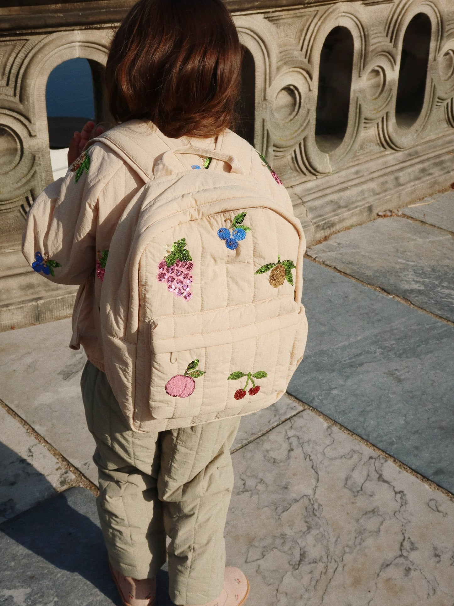 Konges Slojd Konges Slojd Juno Quilted Sequin Backpack Rugzak Midi - Frappe - Decomusy