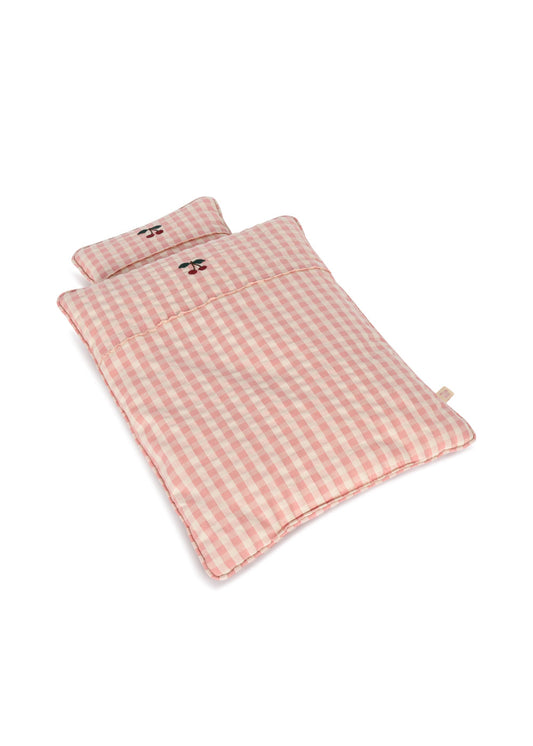 Konges Slojd Konges Sløjd Poppenbeddengoed Doll Bedding - Powder Pink Check - Decomusy