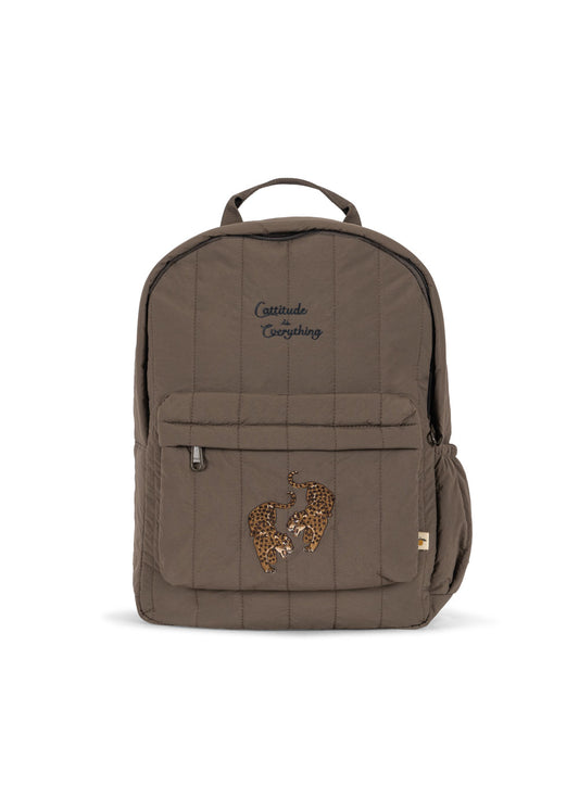 Konges Slojd Konges Slojd Juno Quilted Backpack Rugzak Midi - Walnut - Decomusy