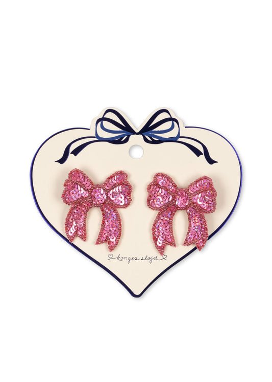 Konges Slojd Konges Slojd Haarclipjes 2 pack Sequin Bow Hair Clip - Rapture Rose - Decomusy