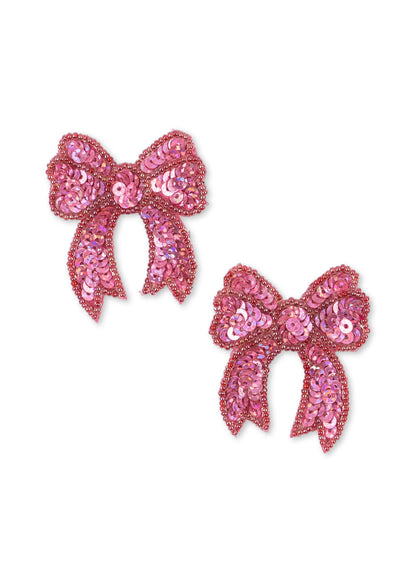 Konges Slojd Konges Slojd Haarclipjes 2 pack Sequin Bow Hair Clip - Rapture Rose - Decomusy
