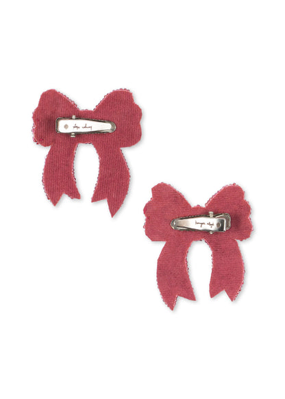Konges Slojd Konges Slojd Haarclipjes 2 pack Sequin Bow Hair Clip - Rapture Rose - Decomusy