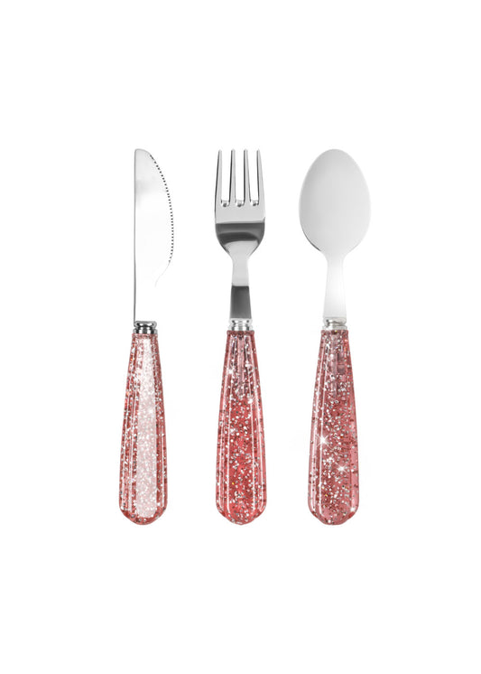 Konges Slojd Konges Slojd Glitterbestel - Sparkly Cutlery - Sparkling Blush - Decomusy
