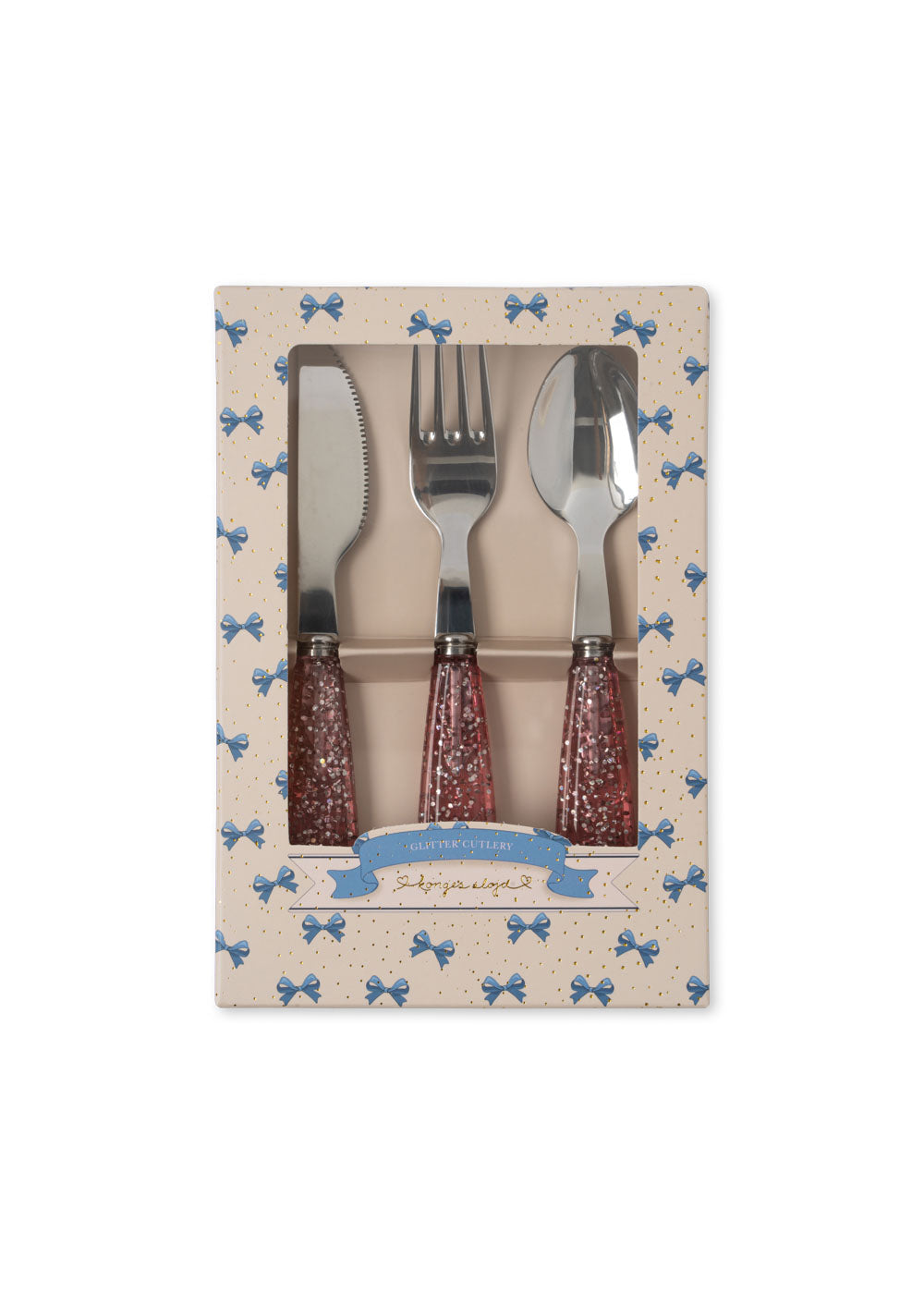 Konges Slojd Konges Slojd Glitterbestel - Sparkly Cutlery - Sparkling Blush - Decomusy