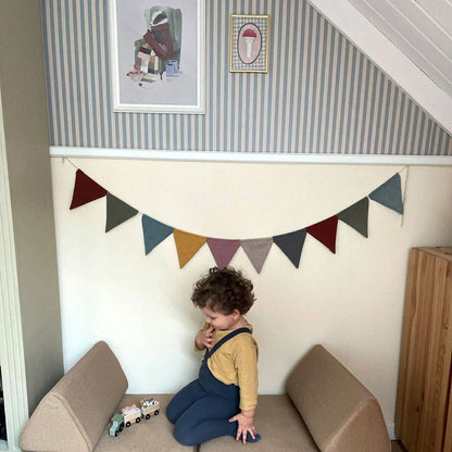 Dekornik Vliesbehang - Simple Vintage Stripes Beige Blue