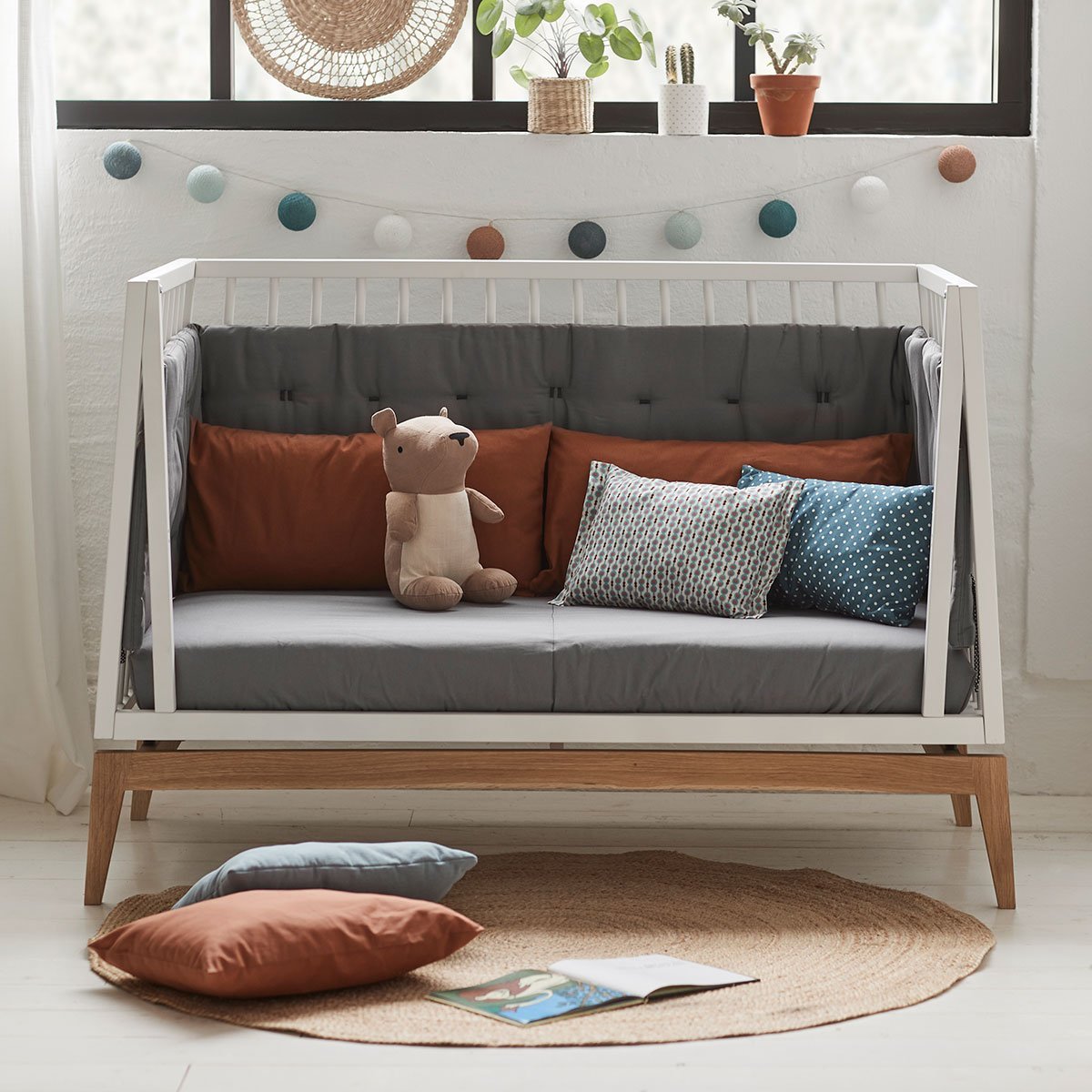 Leander Leander Sofa Set Linea & Luna Bed Cool Grey 120cm - Decomusy