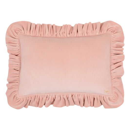 Moi Mili Moi Mili Soft Velvet Sierkussen met ruche “Apricot” - Decomusy