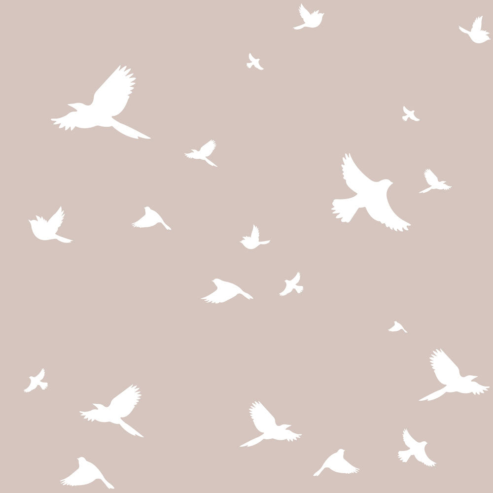 Dekornik Dekornik Behang Simple "Birds Powder Pink" - Decomusy