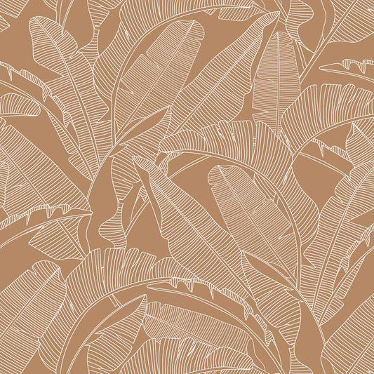 Dekornik Dekornik Behang Classic "Big Palm Leaves Cinnamon" - Decomusy
