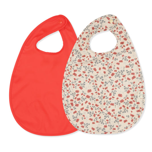 Konges Slojd Konges Slojd 2-pack Dinner Bib - Poppy - Decomusy