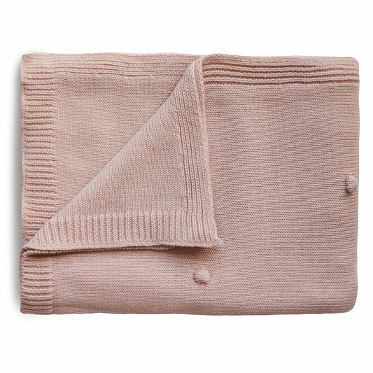 Mushie Mushie Babydekentje met Geweven Stippen "Blush" - Decomusy