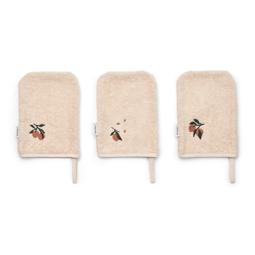 Liewood Liewood Francisco Washandjes 3-Pack - Peach / Seashell - Decomusy