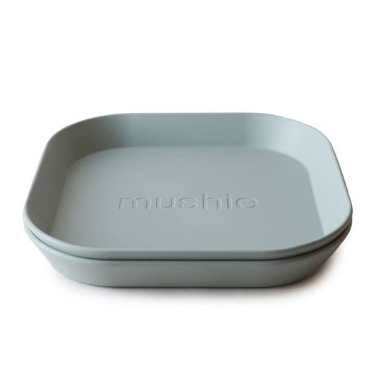 Mushie Mushie Bordjes Vierkant Sage 2-pack - Decomusy