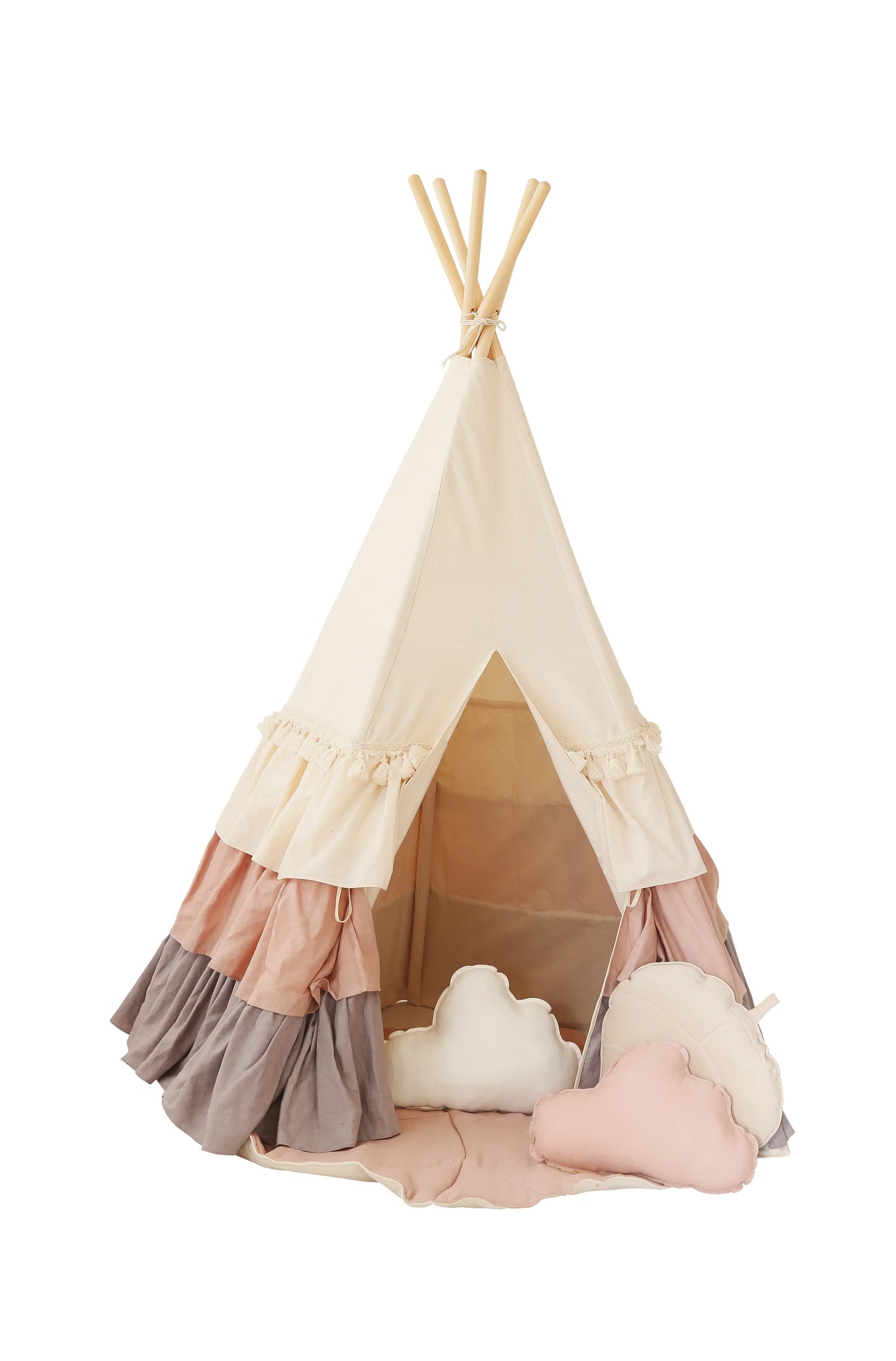 Moi Mili Moi Mili Tipi Tent met Franjes "Powder Frills" - Decomusy