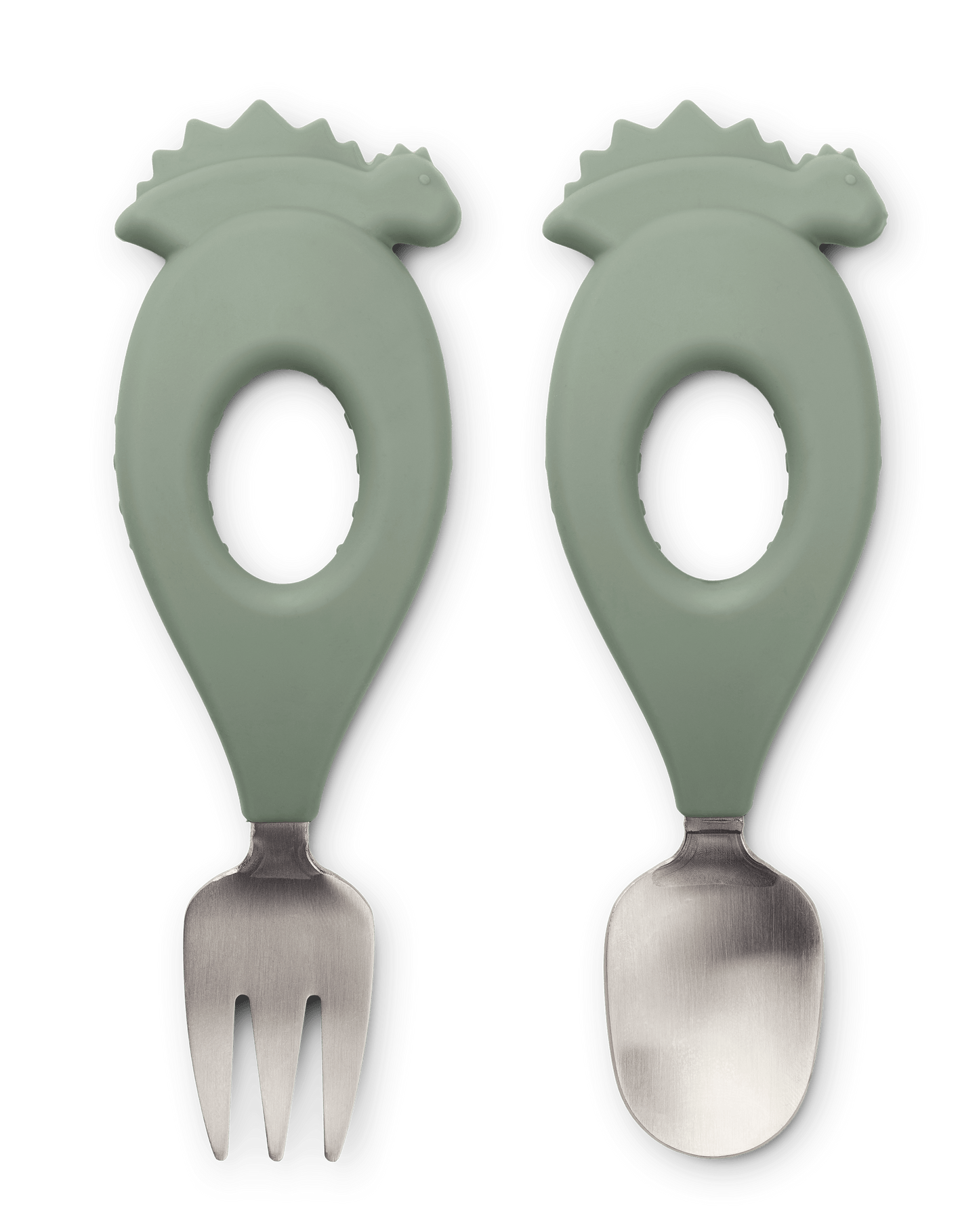 Liewood Liewood Stanley Baby Cutlery Set - Dino / Faune Green - Decomusy