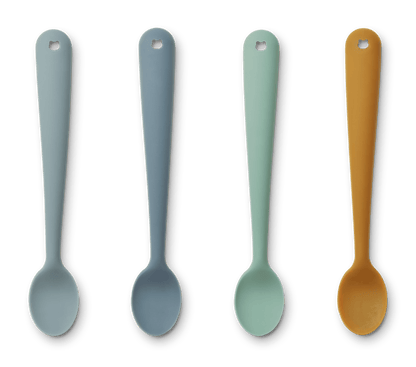 Liewood Liewood Siv Feeding Spoon 4-pack - Blue Multi Mix - Decomusy