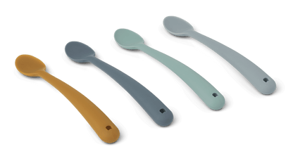 Liewood Liewood Siv Feeding Spoon 4-pack - Blue Multi Mix - Decomusy