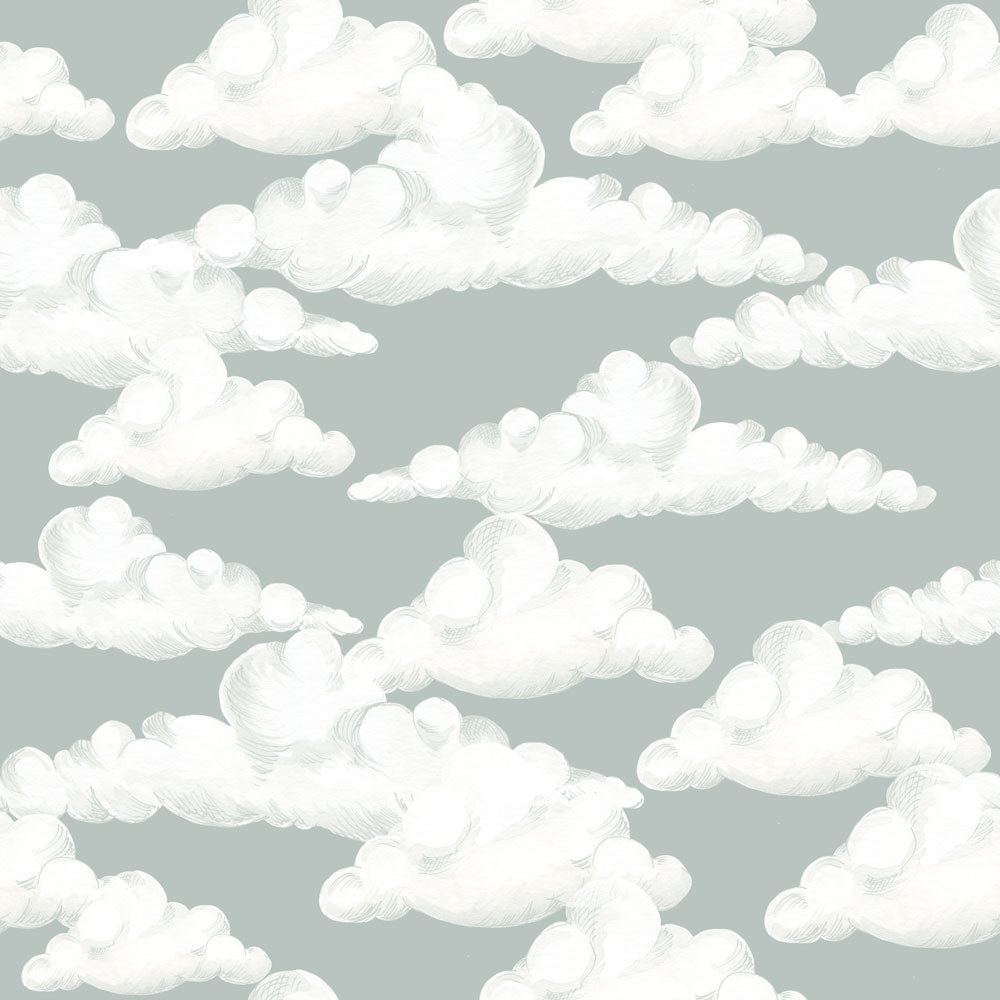 Dekornik Dekornik Behang Classic "Velveteen Clouds Gray Blue" - Decomusy