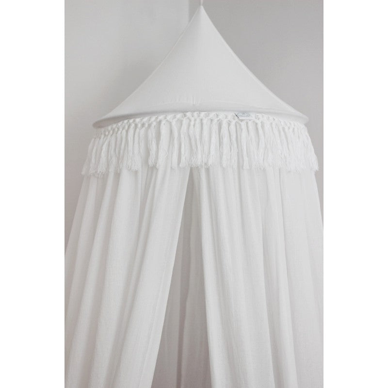 Cotton&Sweets Cotton & Sweets Boho Bedhemel Klamboe "White" - Decomusy