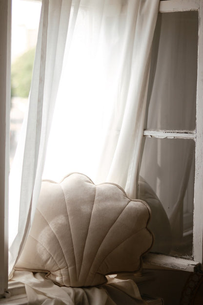 sierkussen XL Velvet Sierkussen Schelp "Cream" - Decomusy