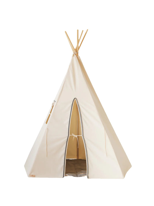 Moi Mili Moi Mili Tipi Tent met Pompons "Grey Pompons" - Decomusy