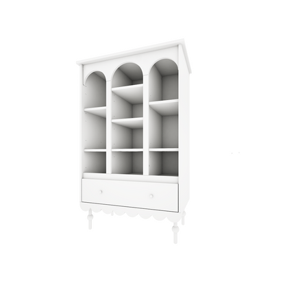 WoodLuck Boekenkast Retro Babushka White - Decomusy