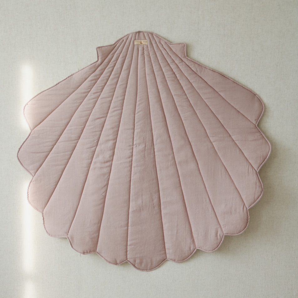 speelmat Linnen Speelmat Shell "Powder Pink" - Decomusy