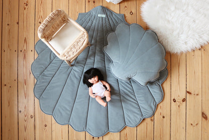 speelmat Speelmat Velvet Shell "Grey Mint" - Decomusy