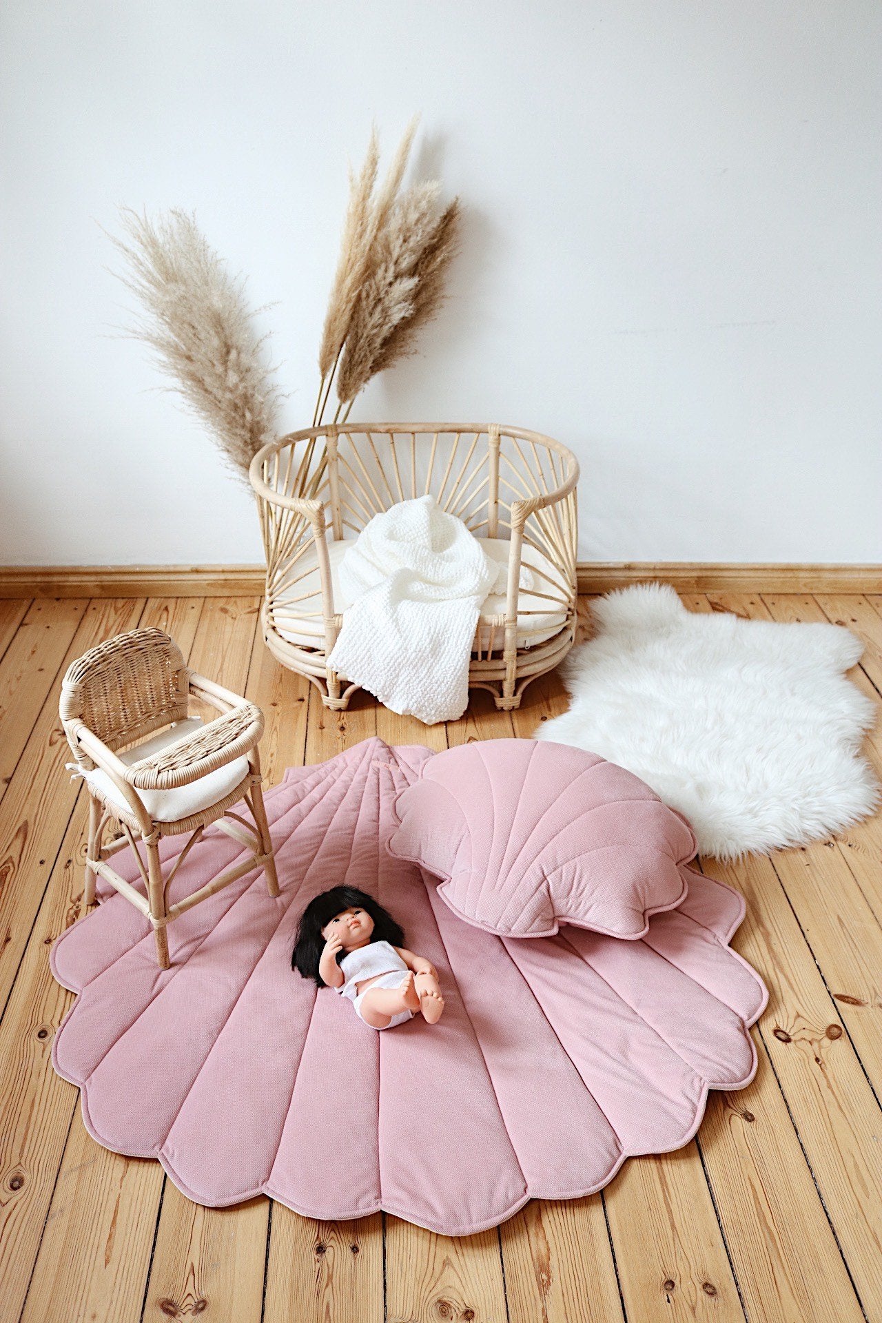 speelmat Speelmat Velvet Shell "Soft Pink" - Decomusy