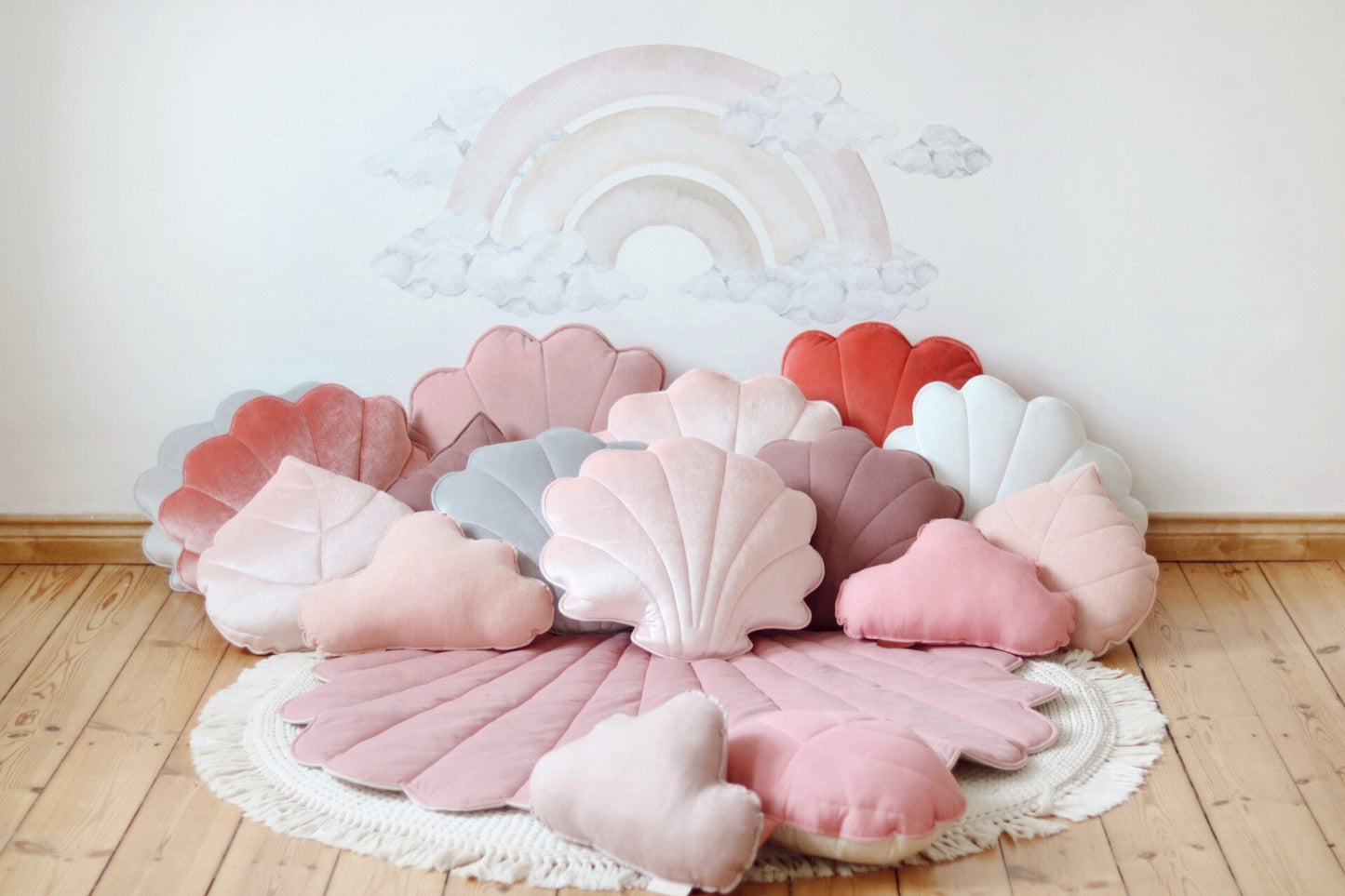 speelmat Speelmat Velvet Shell "Soft Pink" - Decomusy