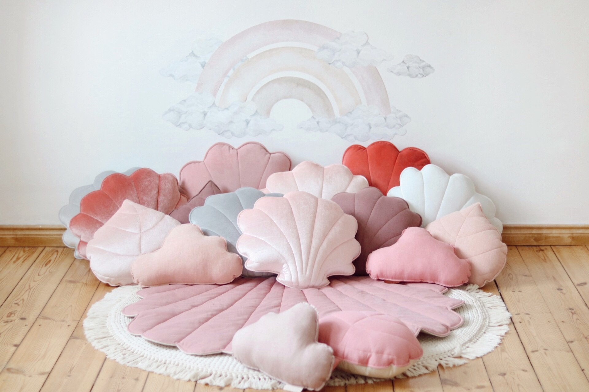 speelmat Speelmat Velvet Shell "Soft Pink" - Decomusy