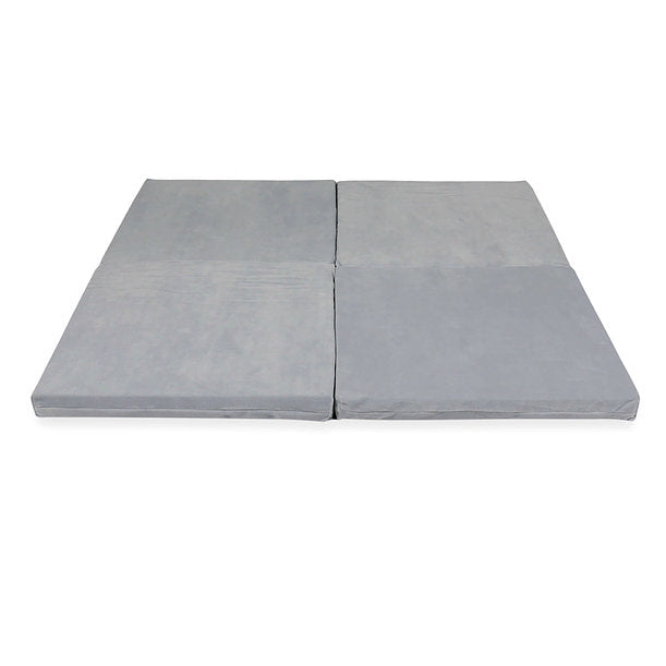 Moje. Moje Opvouwbaar Speelmat Soft Velvet 120cm "Light Grey" - Decomusy