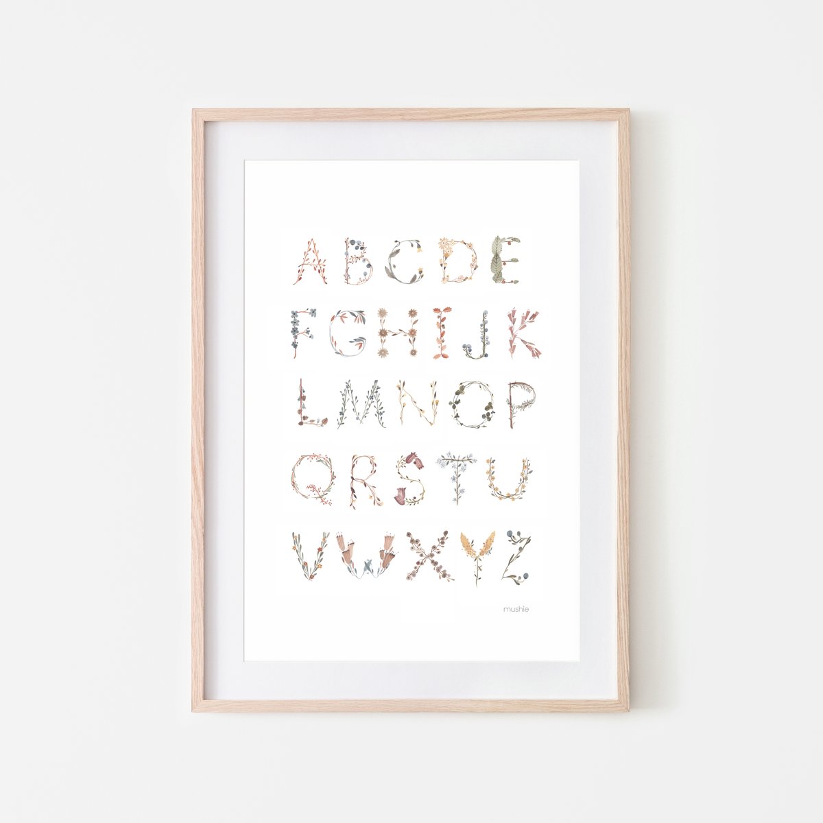 Mushie Mushie Alphabet Floral Poster - Decomusy