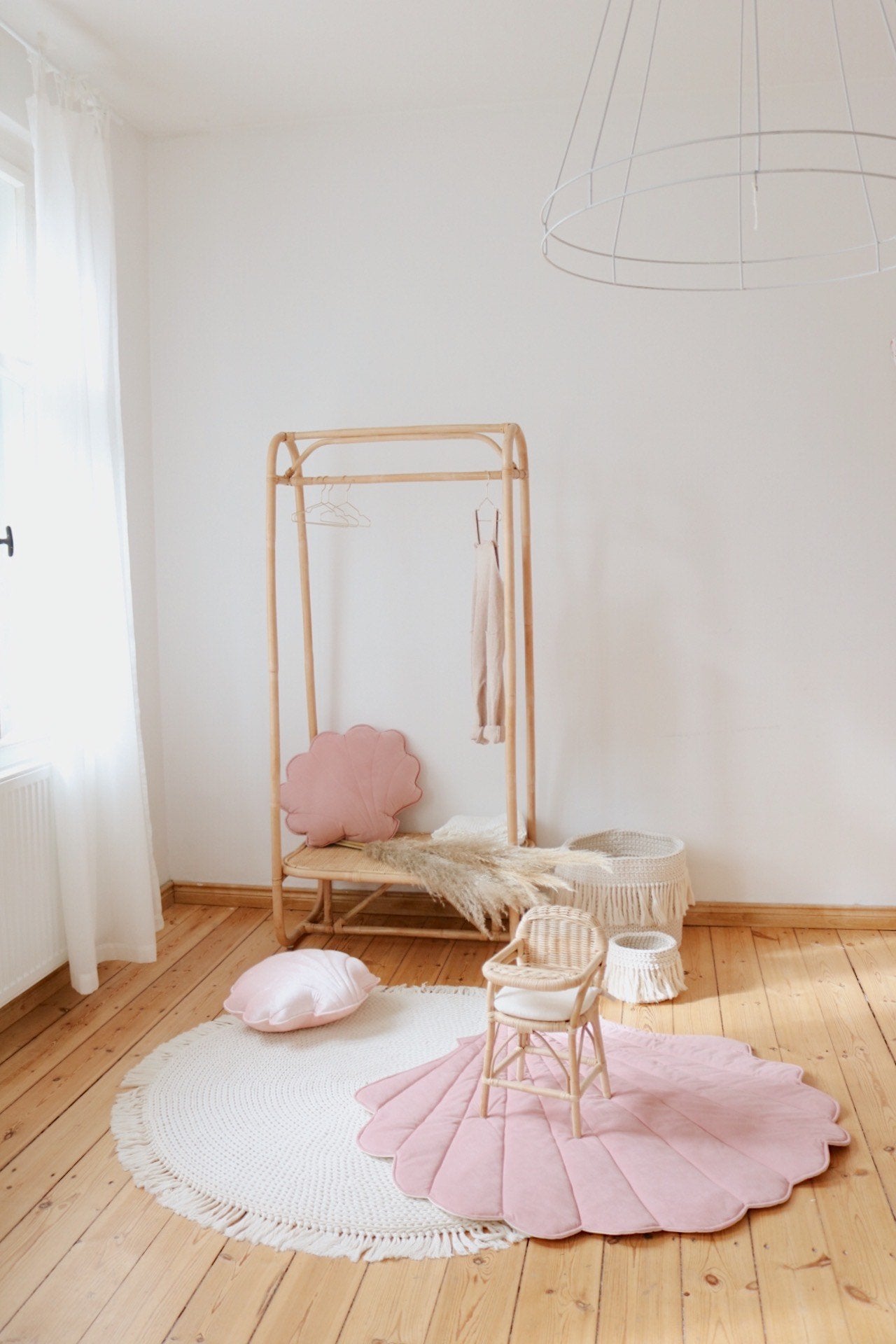 sierkussen XL Velvet Sierkussen Schelp "Soft Pink" - Decomusy