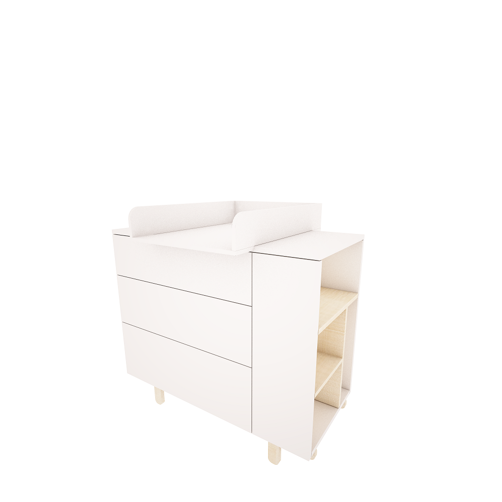 WoodLuck Commode Basic Off-White - Decomusy