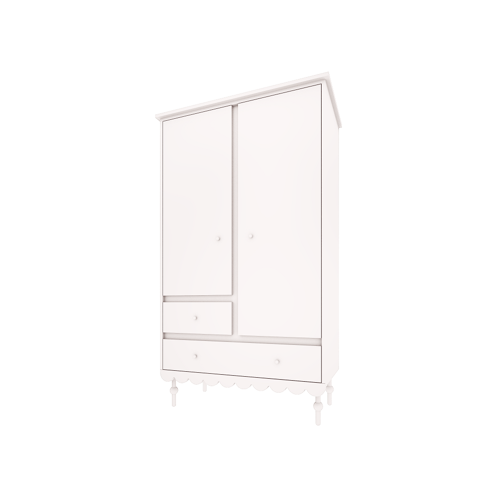 WoodLuck Kledingkast Retro Babushka White - Decomusy