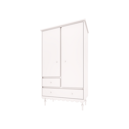 WoodLuck Kledingkast Retro Babushka White - Decomusy