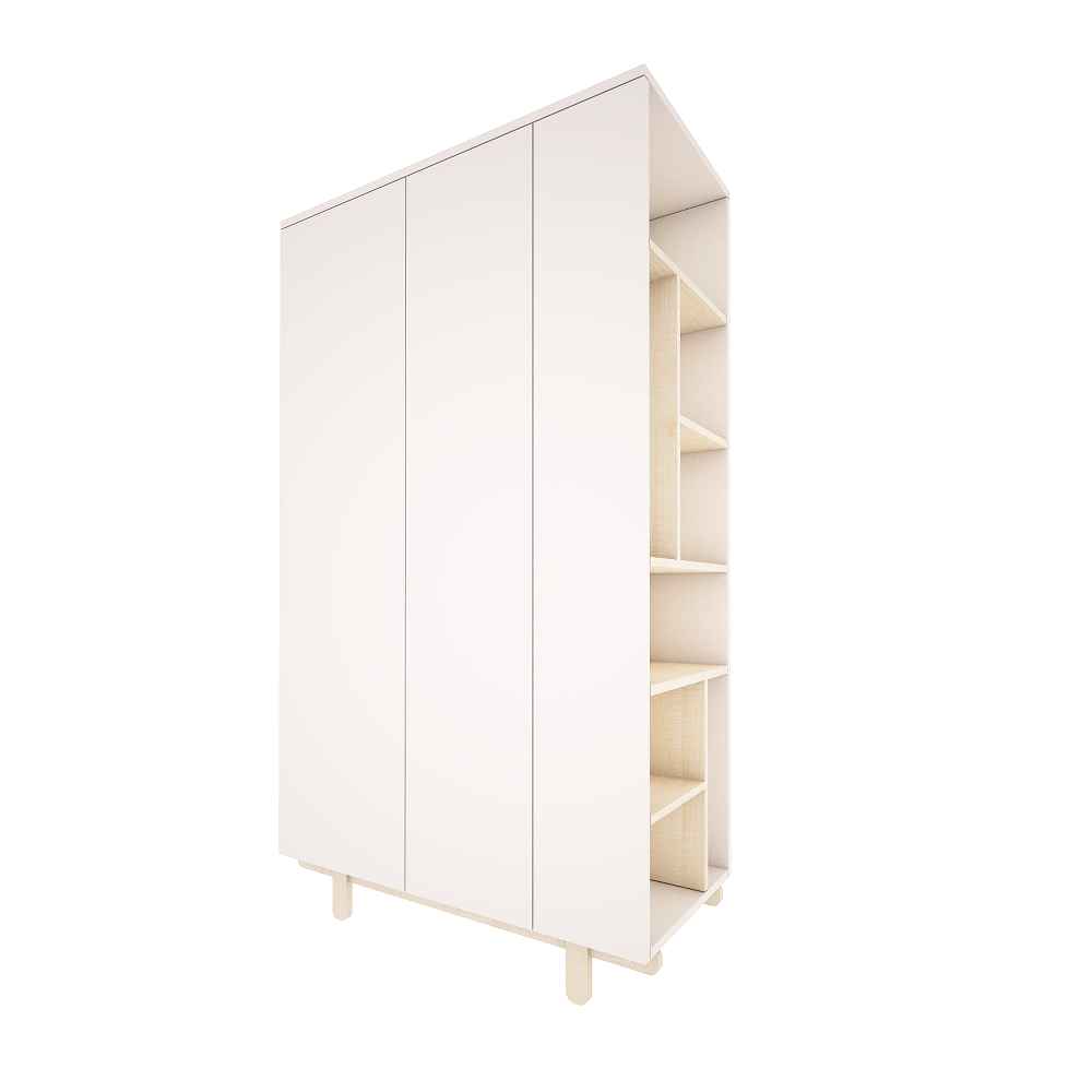 WoodLuck Kledingkast Basic Off-White - Decomusy