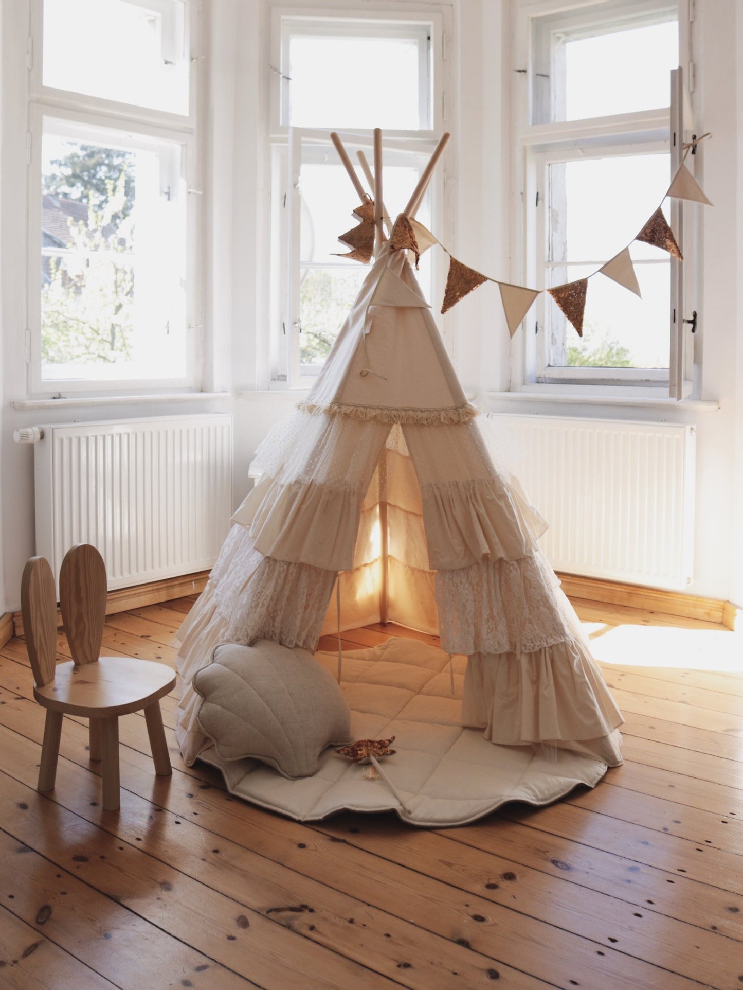 tipi tent Tipi Tent met Franjes "Shabby Chic" - Decomusy