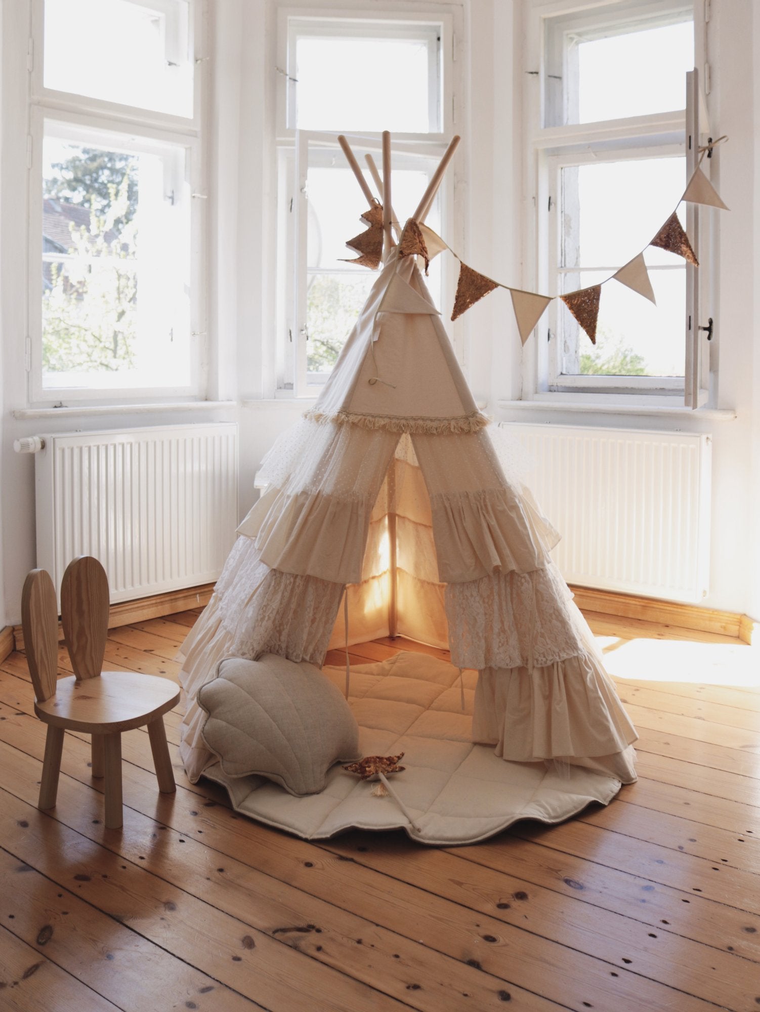tipi tent Tipi Tent met Franjes "Shabby Chic" - Decomusy
